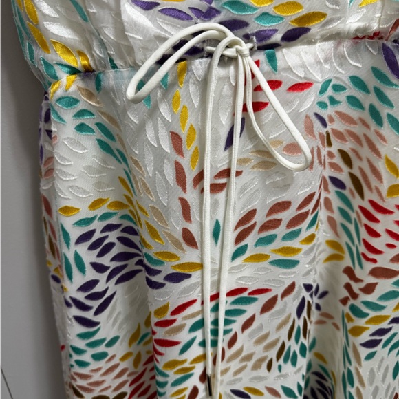 Michael Costello Blue and Green Sleeveless Plunge Sundress - Picture 2 of 6